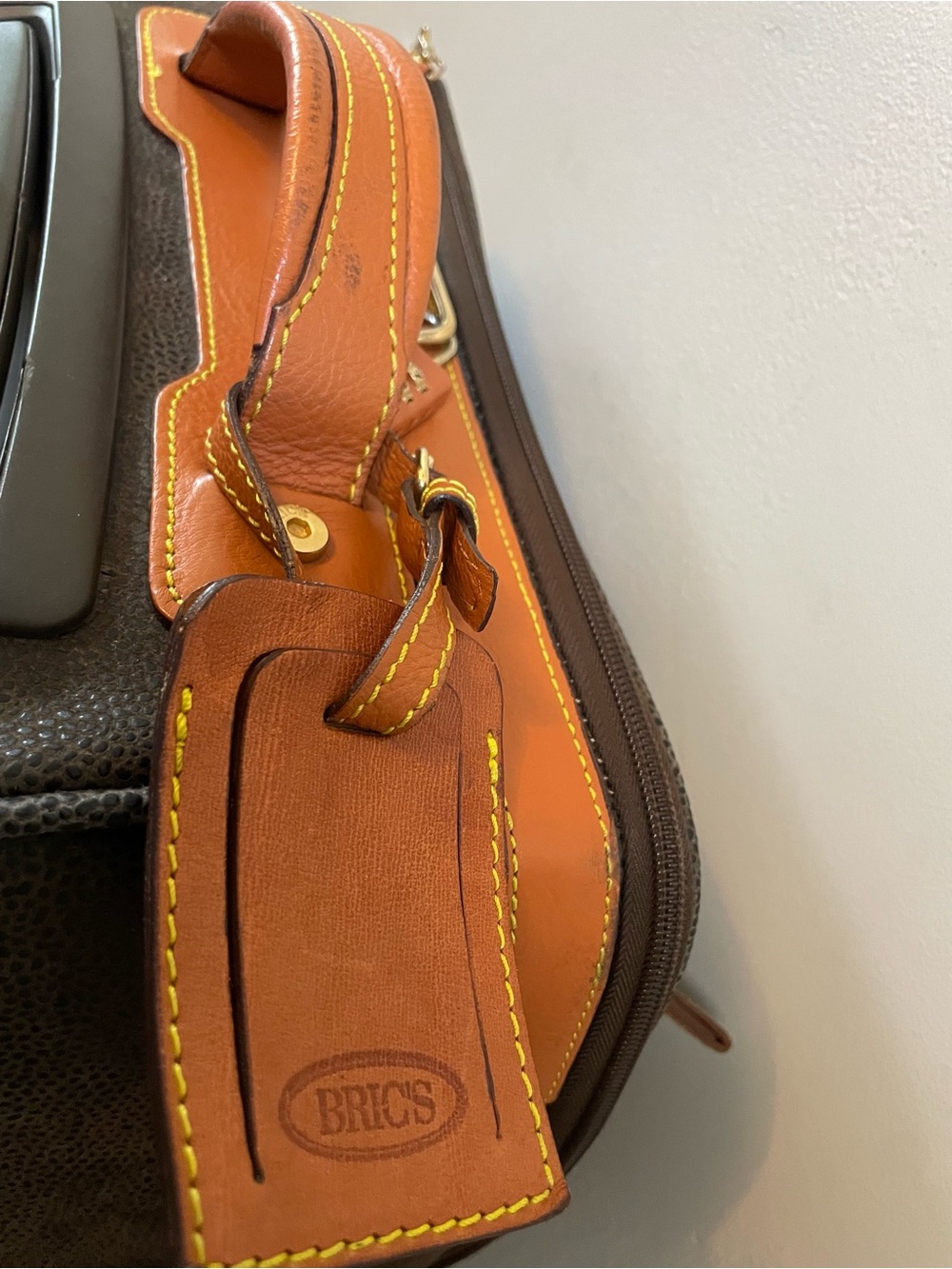 Bric's Dark Brown and Orange Carry-On Suitcase - Picture 13 of 16